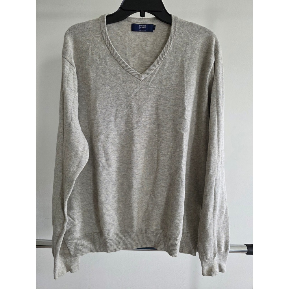 J.Crew Mens sz XL V-Neck Sweater Heather Gray 100% Cotton Spring Classic
Preppy